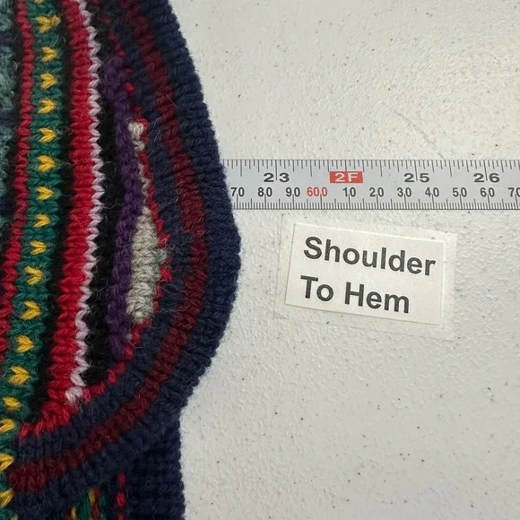 Casual Corner Womens Southwestern Boho Cardigan Size M Shetland Wool Vintage - Picture 6 of 7